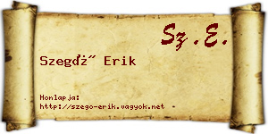 Szegő Erik névjegykártya